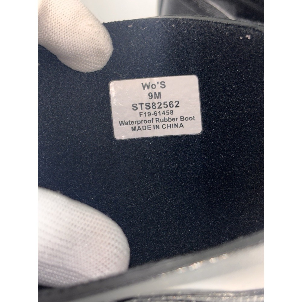 Sperry Walker Atlantic Rain Boots Black Gloss Rubber Waterproof Finish Women 9M - Picture 15 of 16